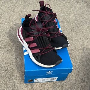 Adidas Black and Maroon Athletic Shoes
